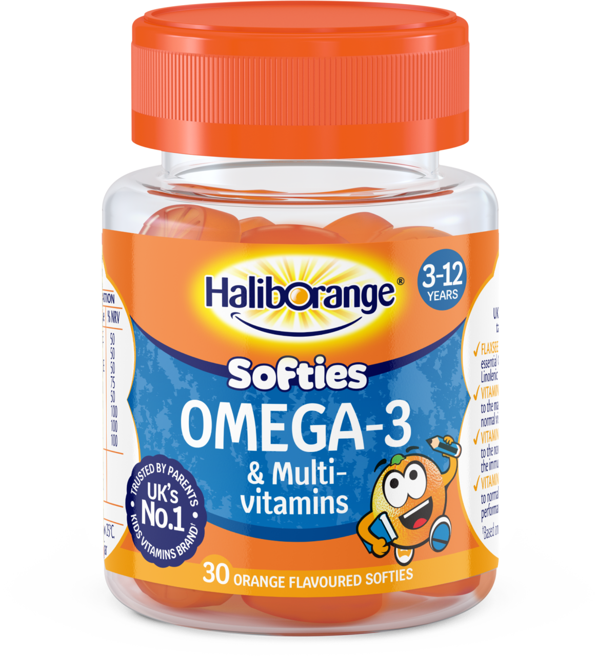 Omega-3 & Multivitamin Softies Orange x30